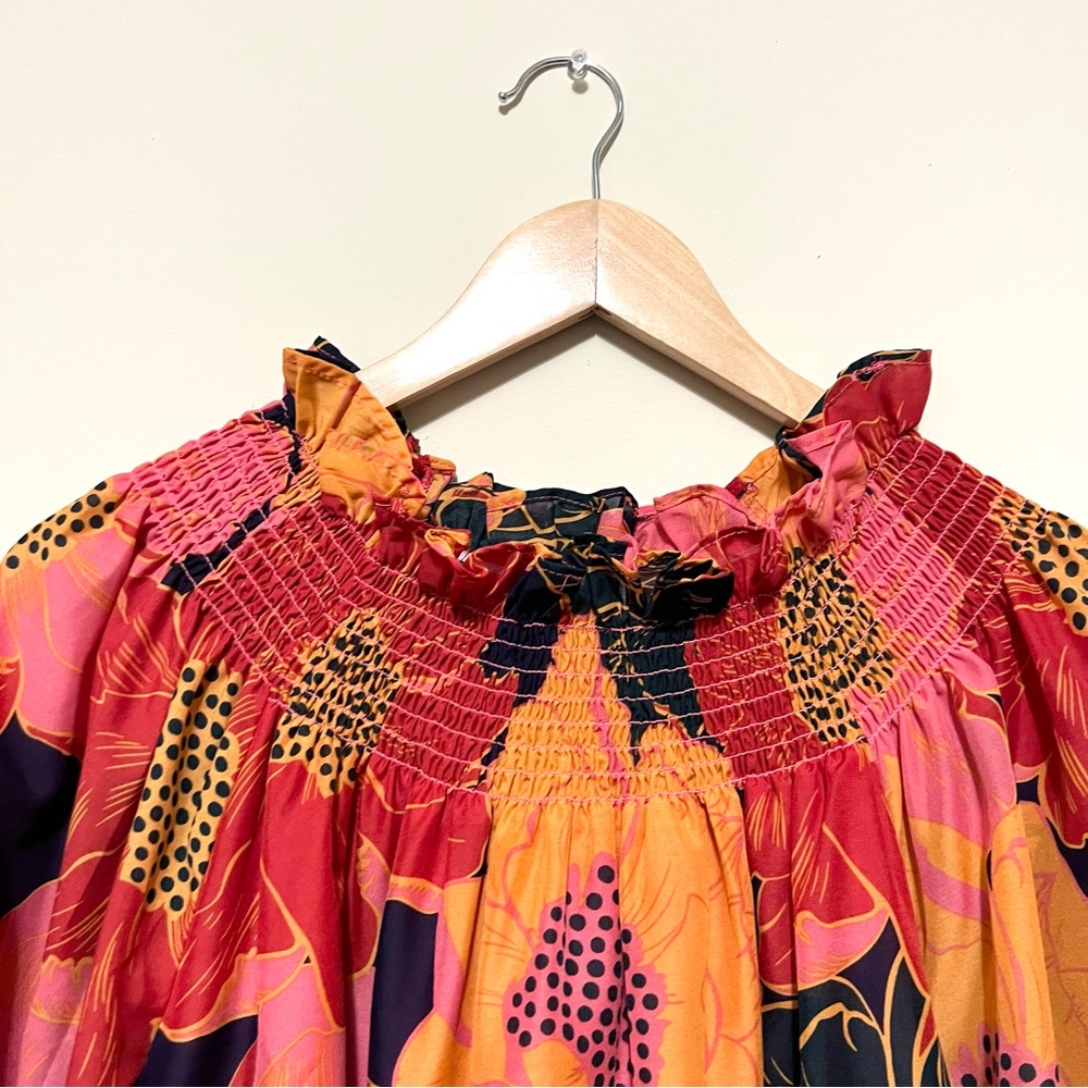J Marie Floral Smocked Neck Dress - Picture 3 of 9